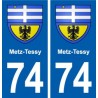 74 Metz-Tessy blason autocollant plaque stickers ville
