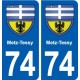 74 Metz-Tessy blason autocollant plaque stickers ville