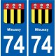 74 Mieussy blason autocollant plaque stickers ville