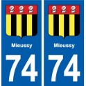74 Mieussy blason autocollant plaque stickers ville