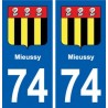 74 Mieussy blason autocollant plaque stickers ville
