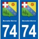 74 Monnetier-Mornex blason autocollant plaque stickers ville