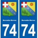 74 Monnetier-Mornex blason autocollant plaque stickers ville