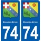 74 Monnetier-Mornex blason autocollant plaque stickers ville
