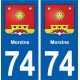 74 Morzine blason autocollant plaque stickers ville