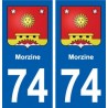 74 Morzine blason autocollant plaque stickers ville