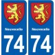 74 Neuvecelle blason autocollant plaque stickers ville