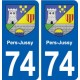 74 Pers-Jussy blason autocollant plaque stickers ville