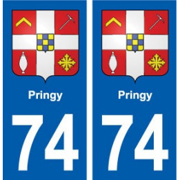 74 Pringy blason autocollant plaque stickers ville