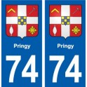 74 Pringy blason autocollant plaque stickers ville