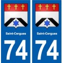 74 Saint-Cergues blason autocollant plaque stickers ville
