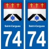 74 Saint-Cergues blason autocollant plaque stickers ville