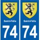 74 Saint-Félix blason autocollant plaque stickers ville