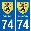 74 Saint-Félix blason autocollant plaque stickers ville