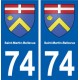 74 Saint-Martin-Bellevue blason autocollant plaque stickers ville