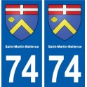 74 Saint-Martin-Bellevue blason autocollant plaque stickers ville