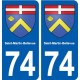74 Saint-Martin-Bellevue blason autocollant plaque stickers ville