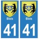 41 Blois autocollant plaque blason armoiries stickers département ville