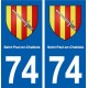 74 Saint-Paul-en-Chablais blason autocollant plaque stickers ville