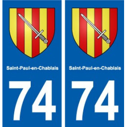 74 Saint-Paul-en-Chablais blason autocollant plaque stickers ville