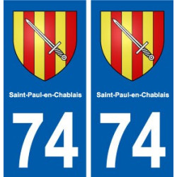 74 Saint-Paul-en-Chablais blason autocollant plaque stickers ville