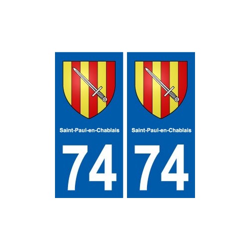 74 Saint-Paul-en-Chablais blason autocollant plaque stickers ville