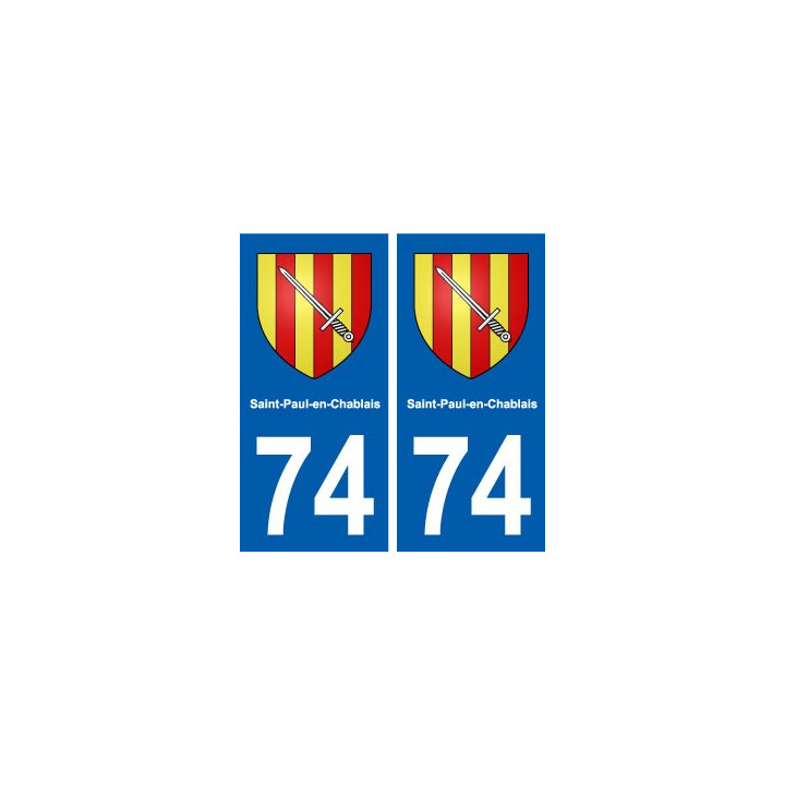 74 Saint-Paul-en-Chablais blason autocollant plaque stickers ville