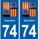 74 Samoëns blason autocollant plaque stickers ville