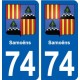 74 Samoëns blason autocollant plaque stickers ville