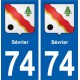 74 Sévrier blason autocollant plaque stickers ville