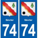 74 Sévrier blason autocollant plaque stickers ville