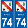74 Sévrier blason autocollant plaque stickers ville