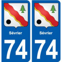 74 Sévrier blason autocollant plaque stickers ville