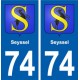 74 Seyssel blason autocollant plaque stickers ville