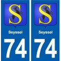 74 Seyssel blason autocollant plaque stickers ville