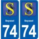 74 Seyssel blason autocollant plaque stickers ville