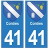 41 Contres autocollant plaque blason armoiries stickers département ville