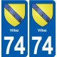 74 Villaz blason autocollant plaque stickers ville
