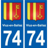 74 Viuz-en-Sallaz blason autocollant plaque stickers ville