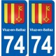 74 Viuz-en-Sallaz blason autocollant plaque stickers ville