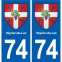 74 Veyrier-du-Lac coat of arms sticker plate stickers city