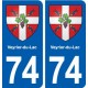 74 Veyrier-du-Lac blason autocollant plaque stickers ville