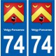 74 Veigy-Foncenex blason autocollant plaque stickers ville