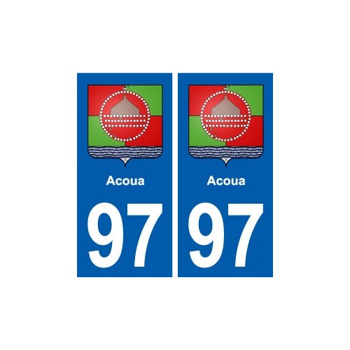 97 Acoua blason autocollant plaque stickers ville