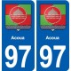 97 Acoua blason autocollant plaque stickers ville