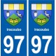 97 Iracoubo blason autocollant plaque stickers ville