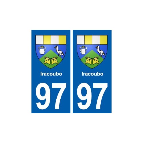 97 Iracoubo blason autocollant plaque stickers ville
