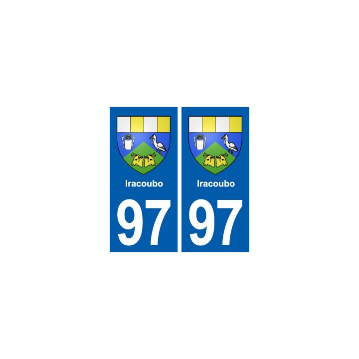 97 Iracoubo blason autocollant plaque stickers ville