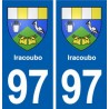 97 Iracoubo blason autocollant plaque stickers ville