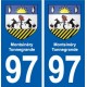 97 Montsinéry-Tonnegrande stemma adesivo piastra adesivi città